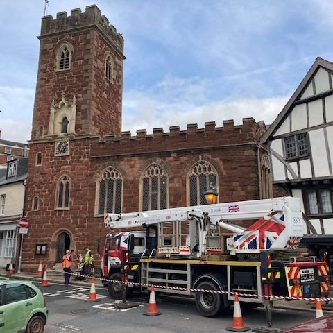 Clockmaker Paul &amp; team have taken down Matthew the Miller and his sons from St Mary Steps, Exeter. These historic figures, known for their role in operating the church clock, are being restored by Smiths and will be returning home soon #stmarysteps #exeterclock #matthewthemiller