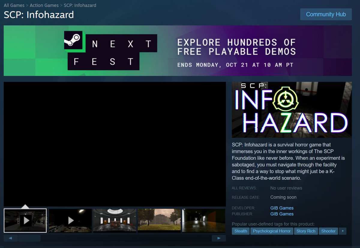 Check it out! #SCPInfohazard is part of Steam #NextFest! Check out the demo and make sure to back the Kickstarter! scp.game #SCP #SCPFoundation