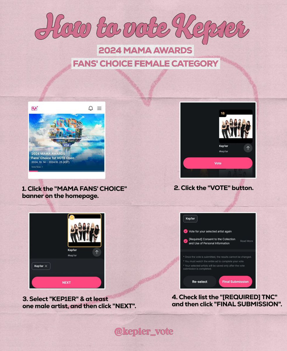 ATTENTION KEP1IANS 📣

We are excited to announce our collaboration with @newjeans_voting for "MAMA Fan's Choice" voting. So kindly vote for NewJeans along with Kep1er.

📌Post your voting proofs with the hashtag of #KEP1IANSxBUNNIES

#Kep1er #케플러