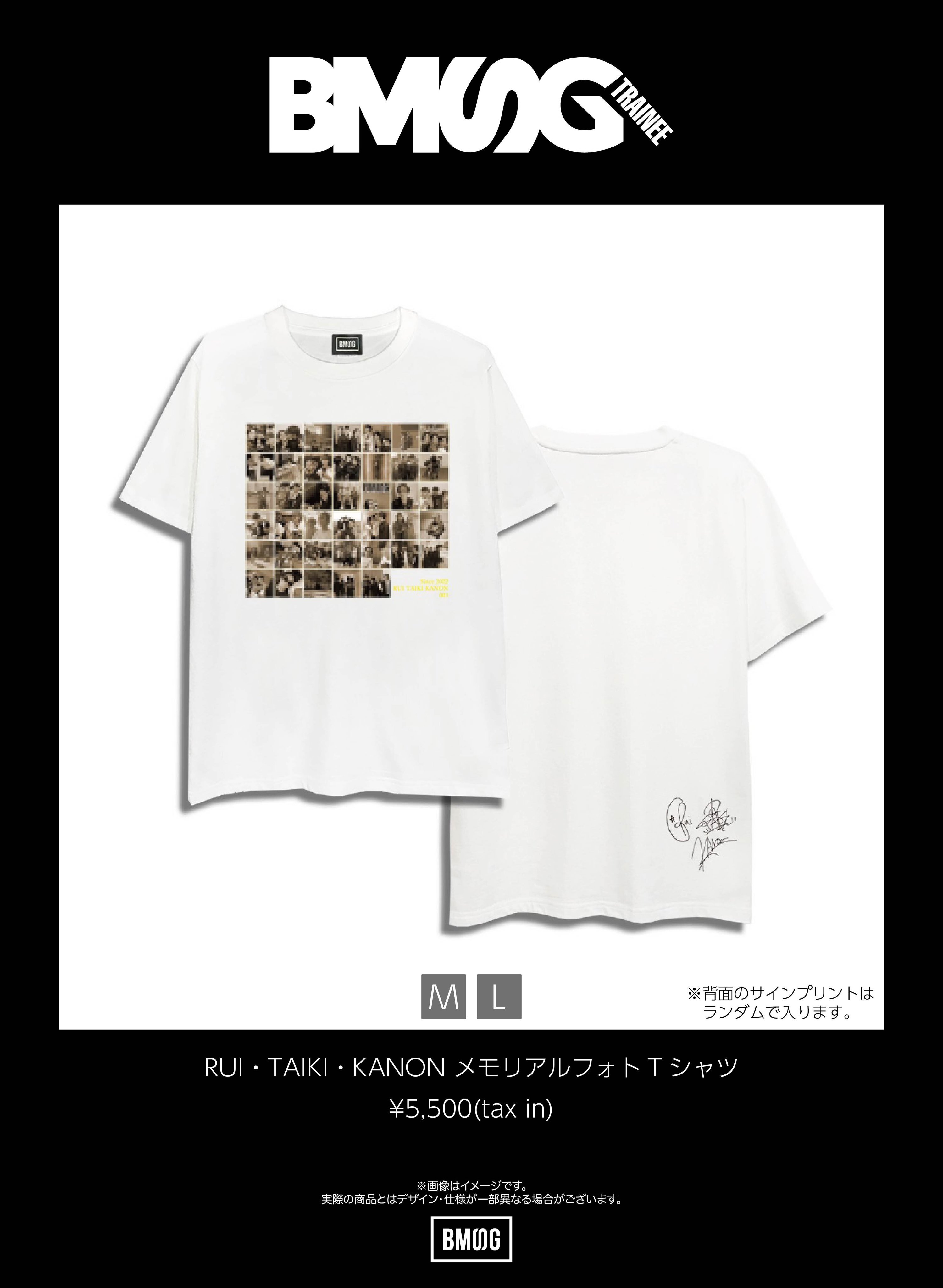RUI・TAIKI・KANON メモリアルフォトTシャツ Mサイズ BMSG TRAINEE Official on X: 