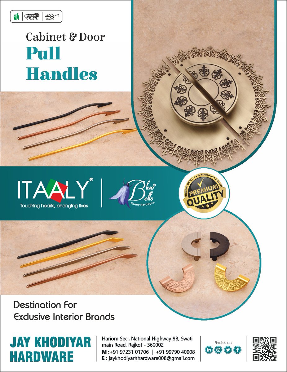 clue_hardware's tweet image. Upgrade your space with stylish and functional cabinet and door pulls from Jay Khodiyar Hardware!

whatapps: bit.ly/4crSZkE

#cabinetpulls #doorpulls #hardware #homeimprovement #interiordesign #kitchenhardware #bathroomhardware #furniturehardware #cabinetdesign #doorknob