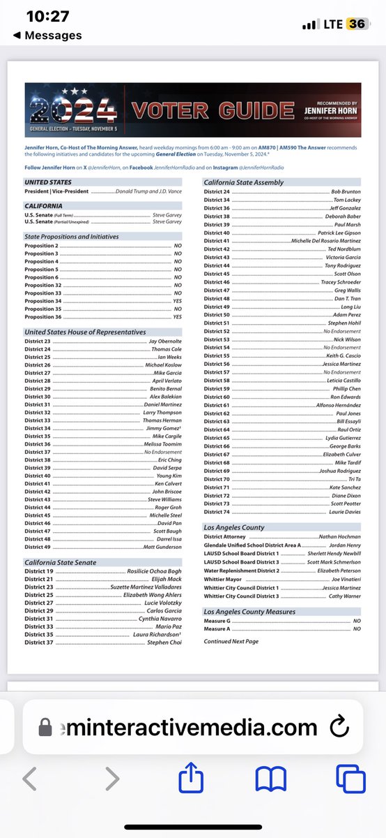 RDean62548381's tweet image. The #votingguide I’m using. This is for #California #am870 #LosAngeles. I did the reading/research pros and cons/each initiative. It took days. I disagree with 1 initiative on the guide. I encourage you, vote no on 2-33/35. Yes 34/36 #FuckHarris #FKH 

cdn.saleminteractivemedia.com/254/media/even…