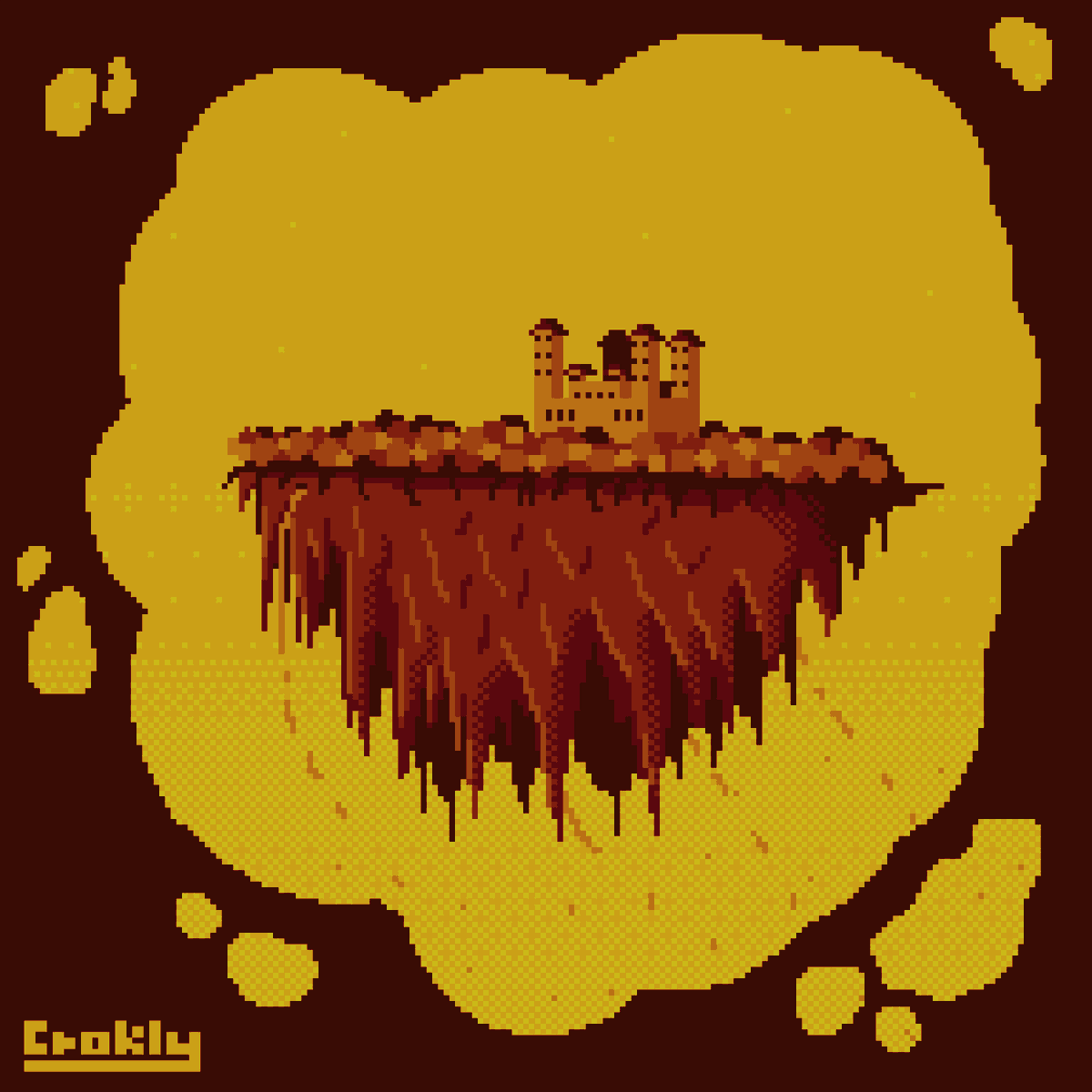 Crokly1's tweet photo. uno de los pixelarts que mas tiempo me han costado, sé que debe tener errores pero llevo tiempo sin pixelartear xddd #pixelart #pixelartist #pixel #arte #dibujo #art #draw #digitalart #castle #castillo #island #fantasy #floatingcastle #skyisland #fantasycastle 🏰 https://t.co/WMyW4l4P3e