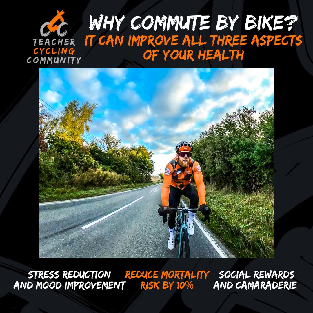 Commuting by bike is great and there’s <a href="/who/">World Health Organization (WHO)</a> data to prove it. Check out the blog post 
teachercycling.com/post/why-commu… 
head to our website to see more and join as a member today for the price of a coffee and a cake

#teach #cycle #commutebybike  #ukedchat #ukcyclechat