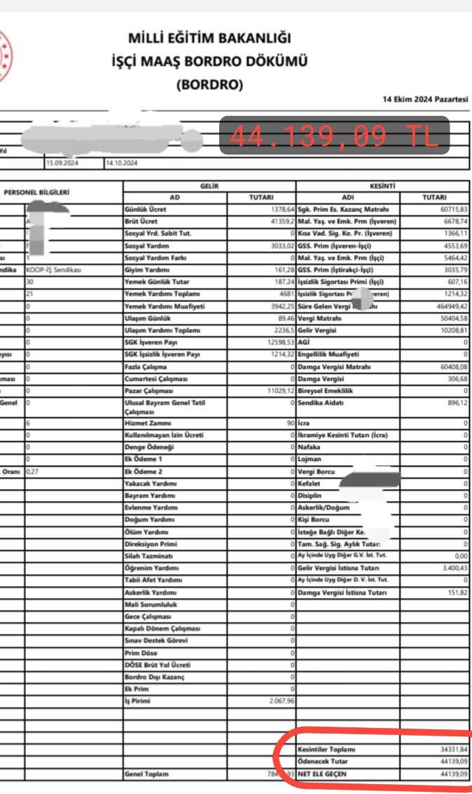 KamuAscilar's tweet image. Milli eğitim bakanlığında iş barışı diye bir şey kalmamıştır.

                Ekim ayı maaşları 
Milli eğitim Memur aşçı; 36.949,44 TL 
Milli eğitim  işçisi: 44.139,09 TL 

Eşit işe eşit ücret istiyoruz.

#aşçılarths sınıfına alınmalıdır.
#kamuaşçıları #Aşçı
#mebaşçıları