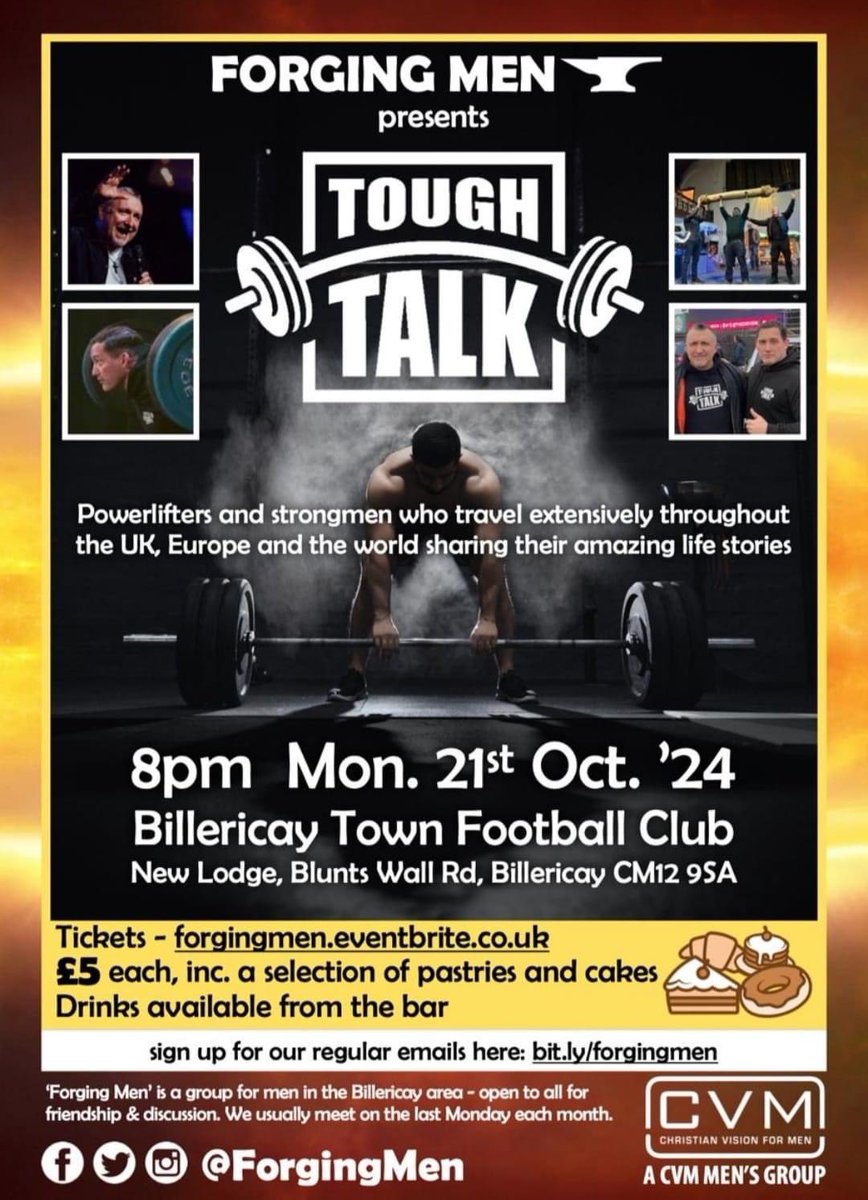 Only 5 days now until we have Tough Talk in town! Book your place now: forgingmen.eventbrite.co.uk