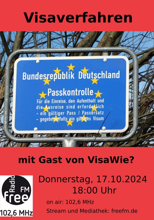 Morgen ist Anna von uns live im Radio. Es geht um das #Grenzregime Europa, die Rolle von Visa und unseren Dokumentarfilm. Hört rein!