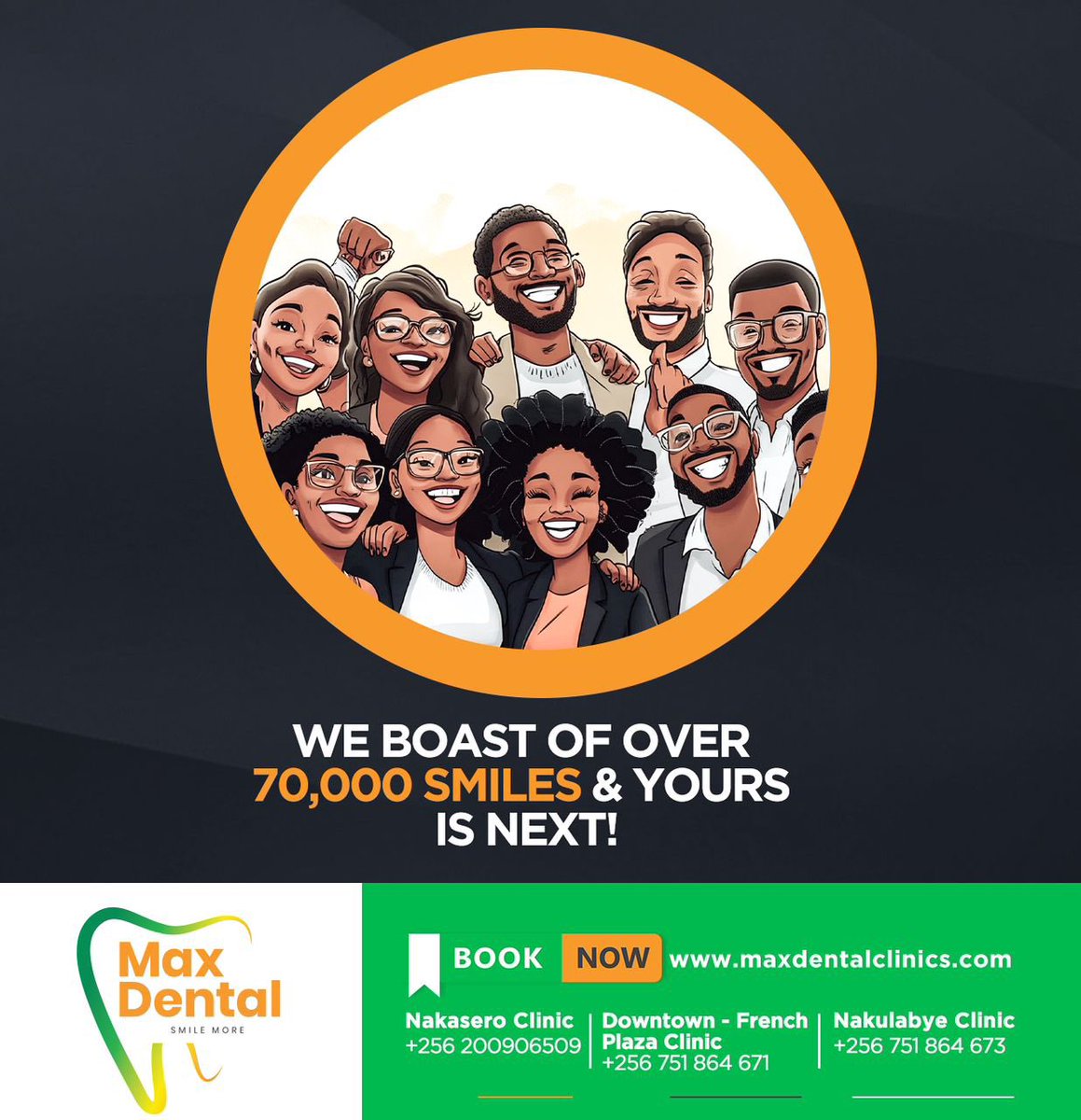 At Max Dental, we boast of over 70,000 smiles &amp; yours is next!

We have up-to-date dental solutions for you &amp; those you care about.

Take a smiley shot with us!

Call us on 0200 906 509 today.