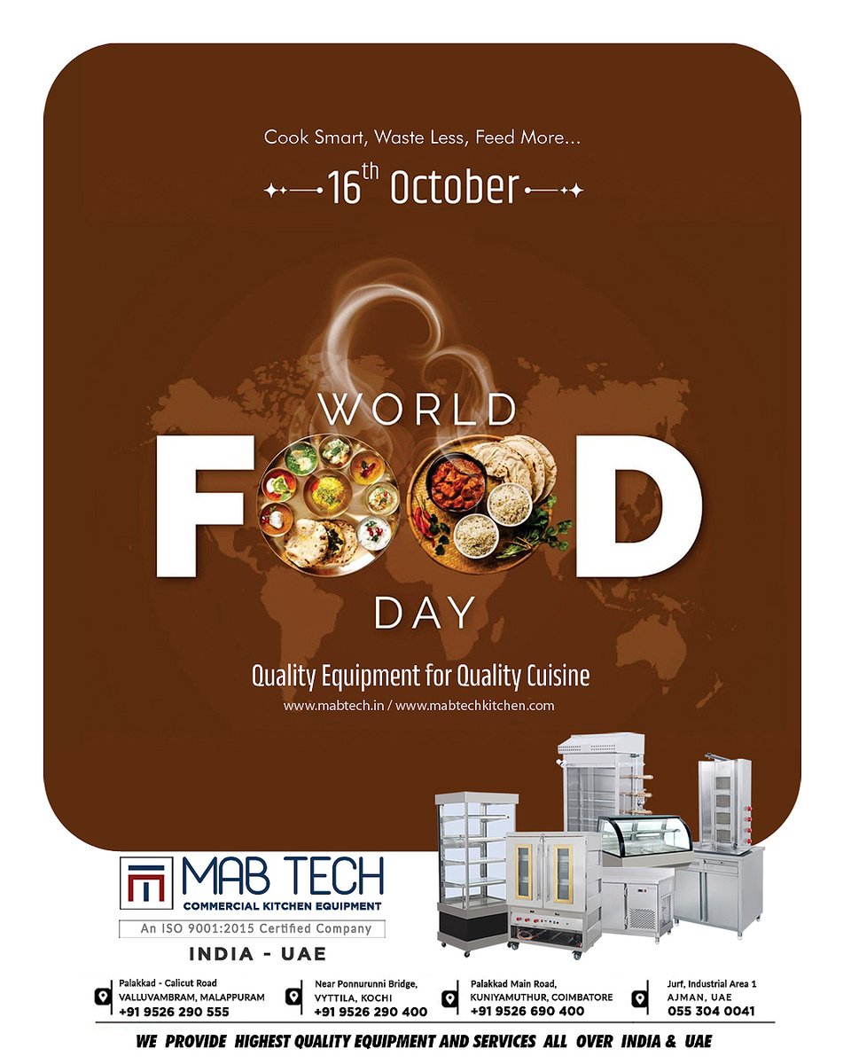 Mabtech_india's tweet photo. Celebrating the flavors and cultures that bring us together
#worldfoodday #foodgratitude #foodlove

MABTECH is one of India's largest manufacturers of Commercial Kitchen Equipment and displays solutions.

https://t.co/iT8mIz91sB
https://t.co/4sn2hbX4ic https://t.co/5jFY7rb5ht