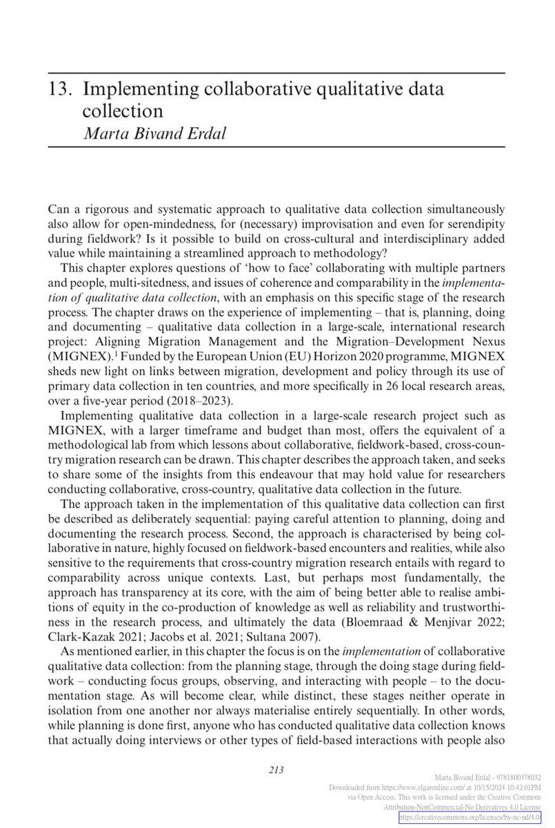 Marta Bivand Erdal (@bivanderdal) on Twitter photo New edition of Handbook on research methods in #migration is out ✨ Eds @williamlallen & <a href="/CVar_Sil/">Carlos Vargas-Silva</a>. A privilege to contribute to this exciting volume! Do check it out! #MIGNEX #OA chapter ✅ On «Implementing collaborative qualitative data collection» 🌍
elgaronline.com/edcollbook/boo… New edition of Handbook on research methods in #migration is out ✨ Eds @williamlallen & <a href="/CVar_Sil/">Carlos Vargas-Silva</a>. A privilege to contribute to this exciting volume! Do check it out! #MIGNEX #OA chapter ✅ On «Implementing collaborative qualitative data collection» 🌍
elgaronline.com/edcollbook/boo…