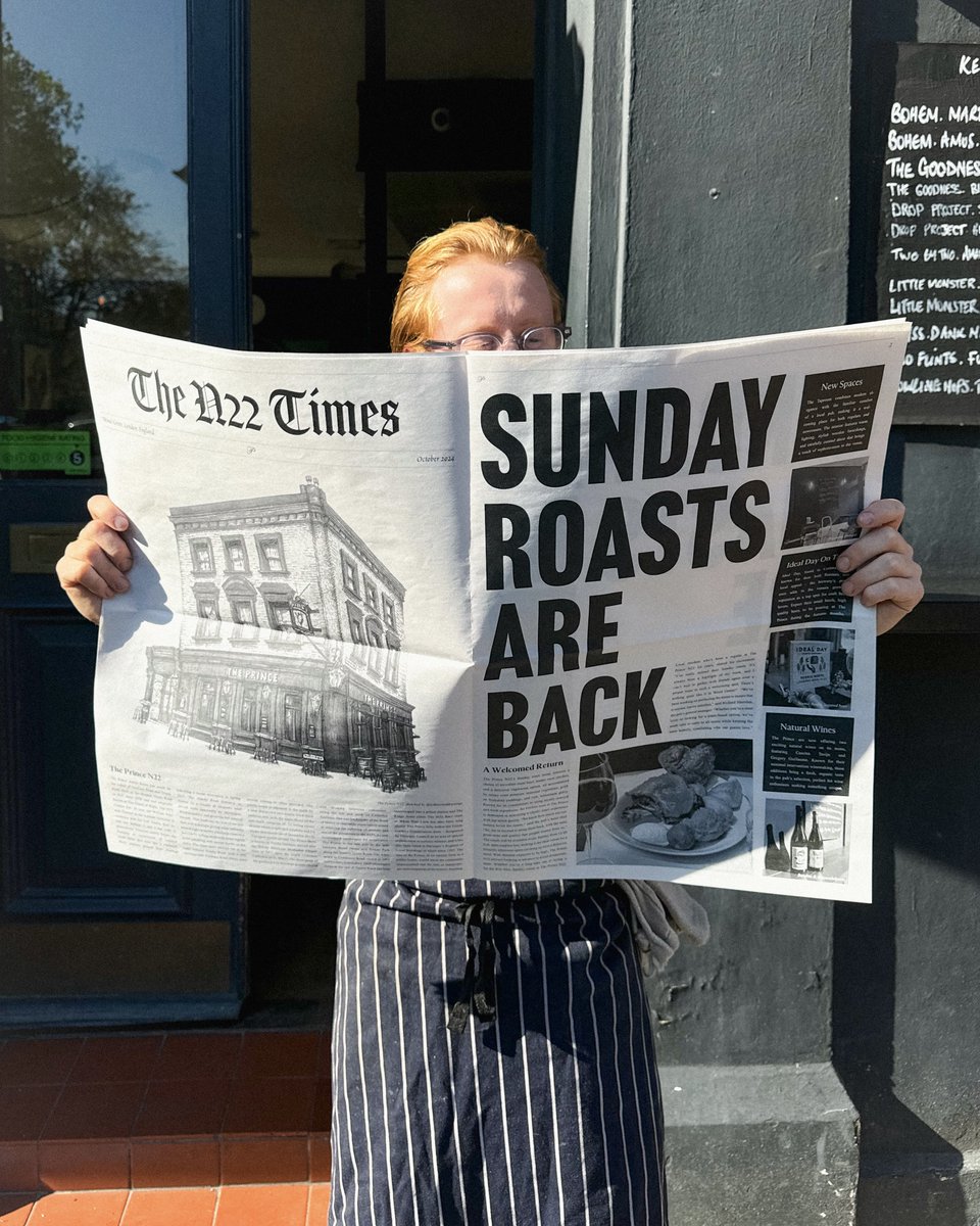 The morning paper says it all. 🗞️

Reserve a table for this Sunday via our website.

#n22