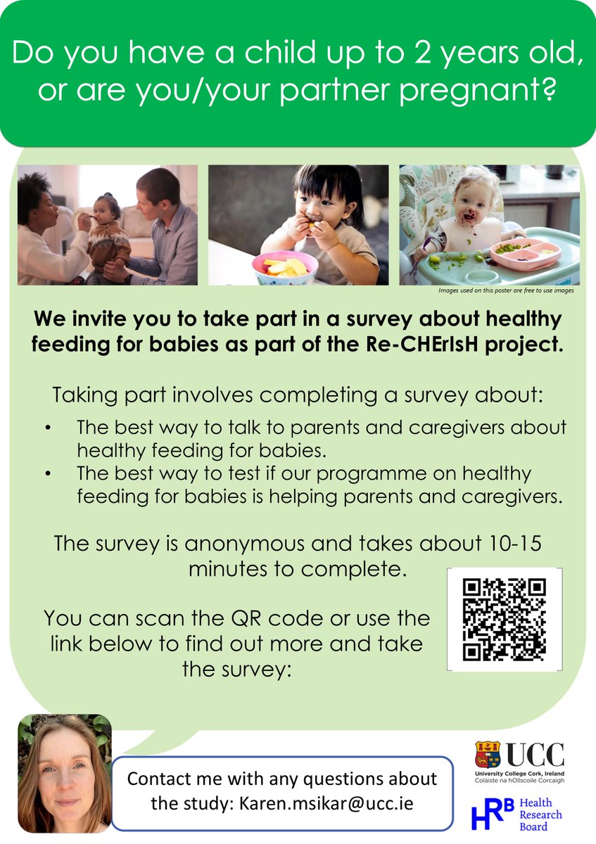 Dr Karen Matvienko-Sikar (@karenmsikar) on Twitter photo Looking for parents & caregivers in Ireland to share their thoughts about receiving information and advice about how to feed their baby, and how best to test if this info and advice is useful! Please complete and/or share: tinyurl.com/mu4t9u69
#InfantFeeding Looking for parents & caregivers in Ireland to share their thoughts about receiving information and advice about how to feed their baby, and how best to test if this info and advice is useful! Please complete and/or share: tinyurl.com/mu4t9u69
#InfantFeeding