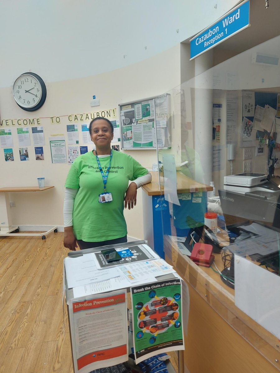 Are you ready! Infection Control Nurse Valrie is all set-up &amp; ready to present at the IPC Roadshow in Cazaubon Ward, EHCC. #IPSWeek
<a href="/_ClaireMckenna/">Claire McKenna</a> <a href="/EurIngDavid/">David : CEng FCIBSE</a> <a href="/EMarufu/">Eullita Marufu</a> <a href="/SashaJs1980/">Sasha Singh</a> <a href="/NHS_ELFT/">East London NHS Foundation Trust (ELFT)</a>