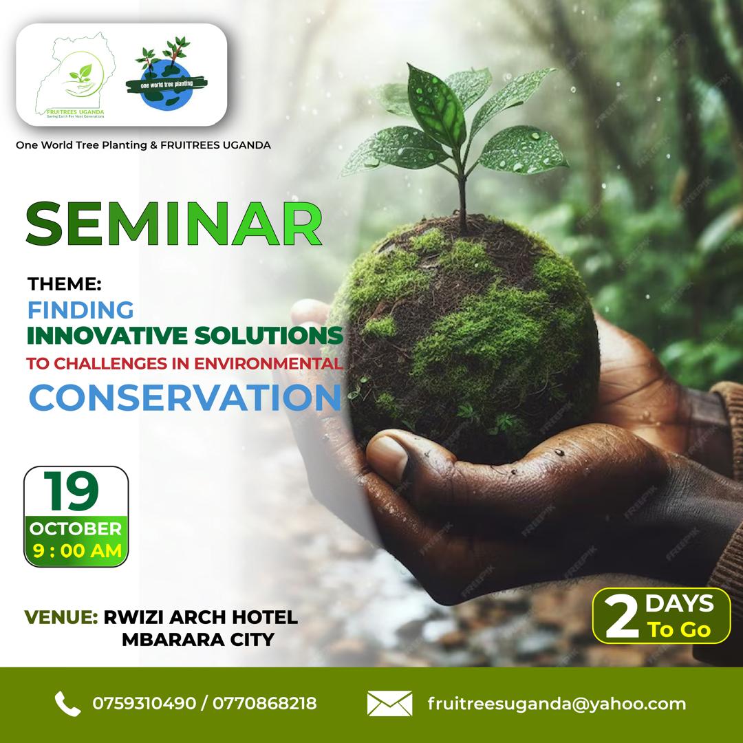 fruitrees_ug's tweet photo. 🚨 Reminder: Just 2 days left until our seminar on finding innovative solutions for the challenges facing conservation organizations! Don’t miss out on the chance to collaborate and inspire change. 🌍✨ #Conservation #Innovation #Seminar https://t.co/G9p41dqynM