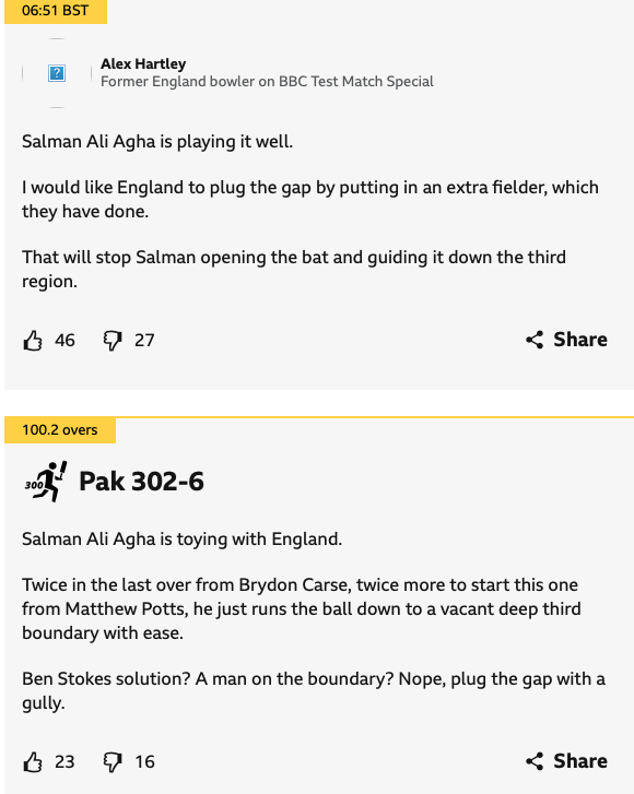 NorthSeasider's tweet photo. Not for the first time BBC seen a little confused. They've managed to remove the "man" from 3rd man and then want to put him on the boundary. https://t.co/FiT1JP77sj