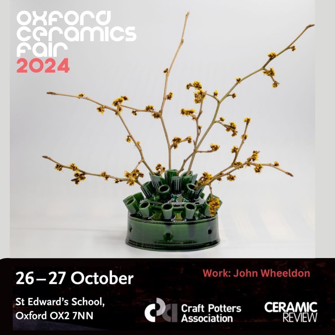 ➡ OCF | NOT LONG TO GO, book today: oxfordceramicsfair.com 

John Wheeldon
A new collection of Tulipieres – pots for the display of cut flowers. A development of my interest in 18C Creamware – some of which are based on studies of sherds collected from the Thames foreshore.