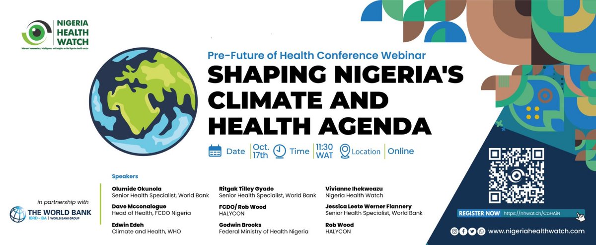 The climate crisis is now a public health emergency, impacting lives and livelihoods globally; including Nigeria. How can we drive a climate agenda that protects health?

In the lead-up to the 2024 Future of Health Conference on October 24, 2024, we invite you to join this