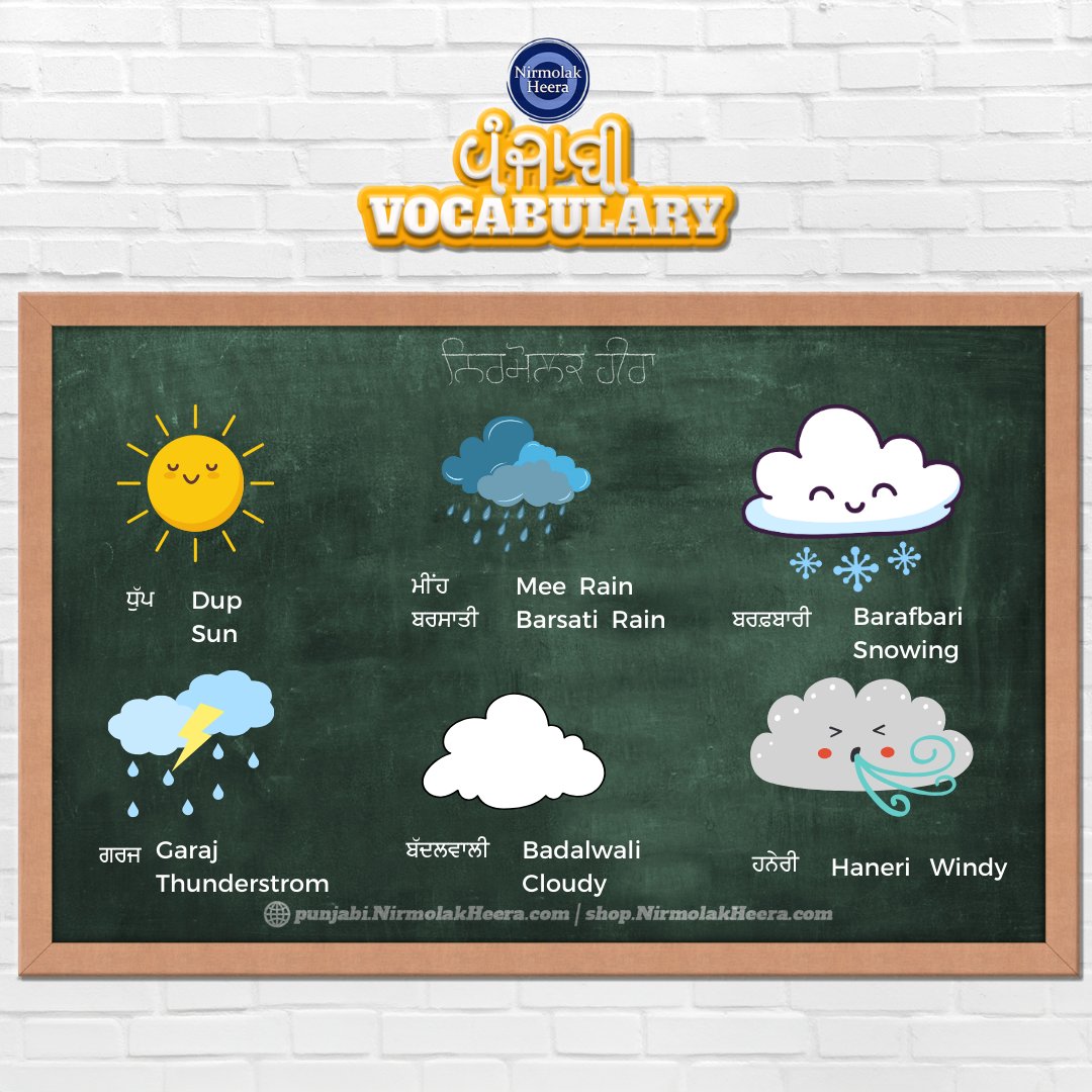 Rain Rain Go Away Come Back Another Day!

Let's look at some weather vocab.

#punjabi #newvocab #newword #vocab #maaboli #punjab #homelanguage #learnpunjabi #language #sikh