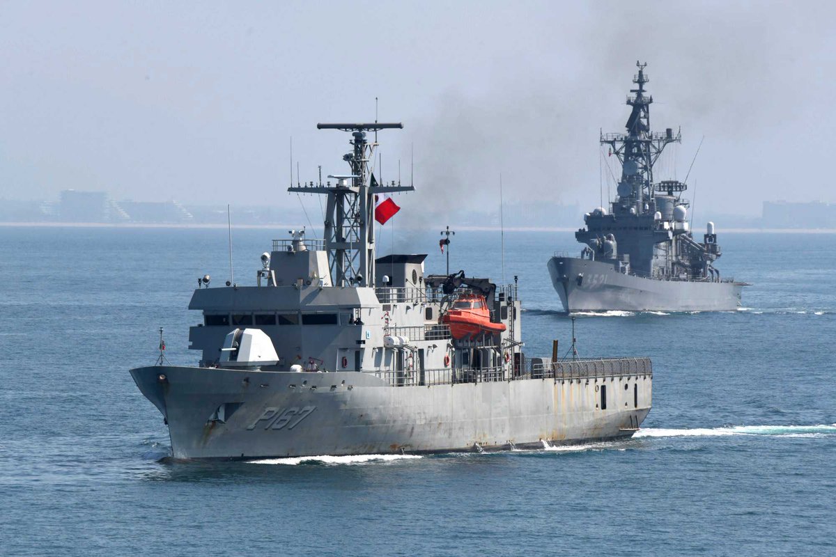 10月14日、練習艦「#かしま」「#しまかぜ」は、#自由で開かれたインド