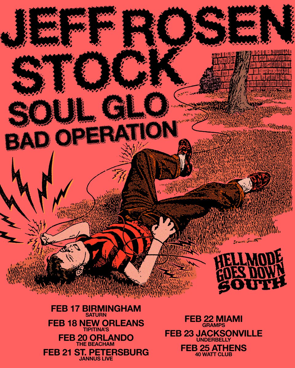 jeffrosenstock's tweet image. OH SHIT WE&apos;RE TOURING WITH @SOULGLOPHL &amp;amp; @BAD_OPERATION_ DOWN SOUTH NEXT YEAR FUCK YEAH ✨✨✨ TICKETS ON SALE TOMORROW 10 AM EST AT JEFFROSENSTOCK.COM ✨✨✨ LAST SHOWS OF THE HELLMODE TOUR LET&apos;S KEEP THE GOOD VIBES GOING UNTIL THE TOUR IS 𝐃𝐄𝐀𝐃