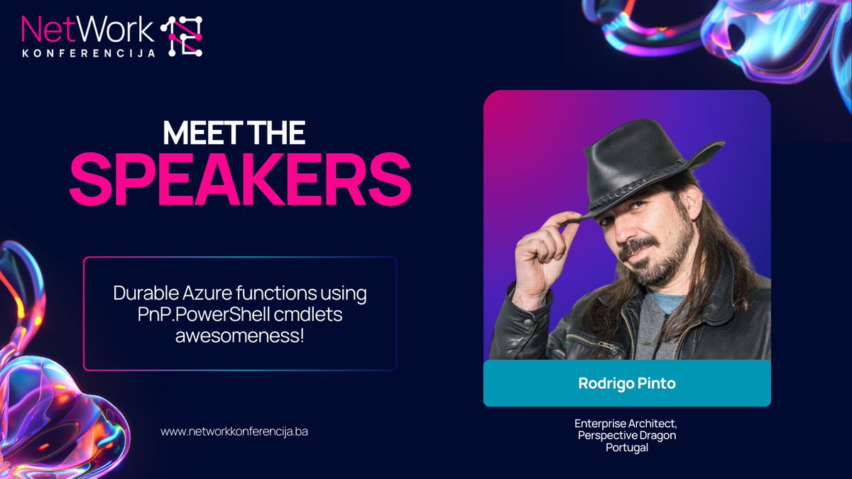 Idealno predavanje za one koji žele unaprijediti svoje vještine u automatizaciji i integraciji #SharePoint rješenja koristeći PnP #PowerShell u kombinaciji s Azure Functions. 💪 <a href="/ScoutmanPt/">Scoutman</a> Enterprise Architect, Perspective Dragon, Portugal
#NetworkBiH #ThePowerOfConnection