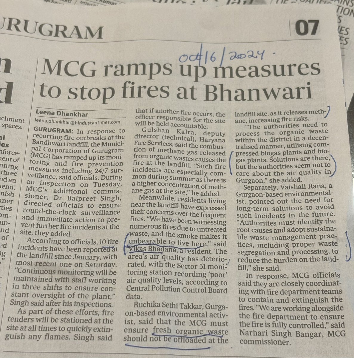 cleanAirBharat's tweet photo. Landfill🔥&amp;opendumpsite🔥within #Gurugram worsen air quality #healthburden. 

@ulbharyana @MunCorpGurugram 

Pls change the C&amp;T TippingFee model of MSWContracts which encourages mixedwaste dumping at landfill! 

#ImplementSolutions #CBG#BioGas #Composting #DWCC

@leenadhankhar https://t.co/KE4lma4tkj