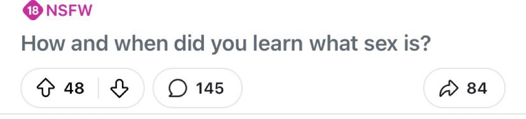 HaYoMiDe_'s tweet photo. These people were asked “How and when did you learn what S€x is” bruhh repl!es is w!ld 😭😭😭

Open thread 🥹 https://t.co/DA1v74pfK5