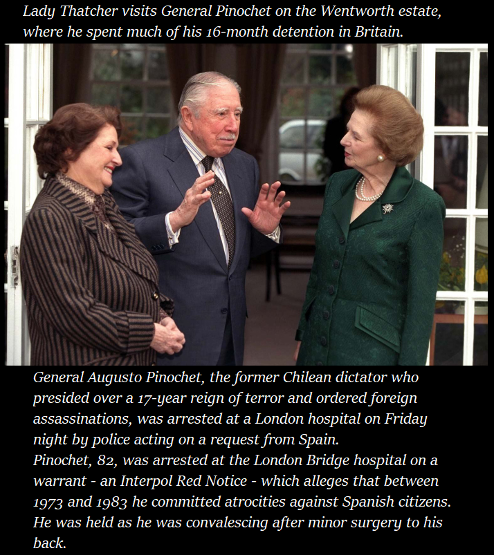 General Pinochet arrested in London #OTD 16 October 1998, on a warrant from Spain seeking extradition on murder charges.