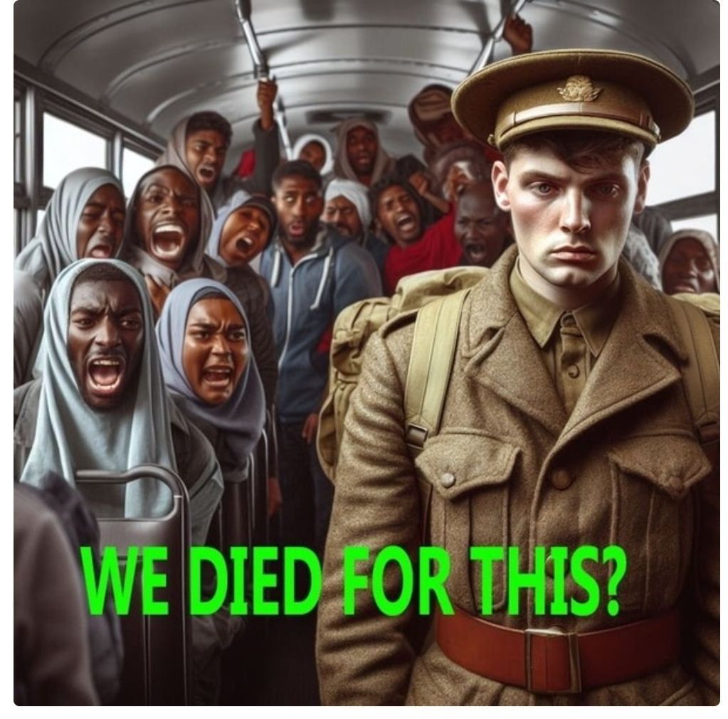 British men did not die in their millions for us to be replaced in our own homelands.
Europe belongs to Europeans.
We need mass deportations.