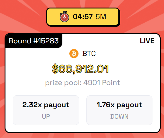 Will Bitcoin go up or down in the next five minutes?

☘️Good Luck: t.me/NubeeGameBot

#Bitcoin #BTC #TON