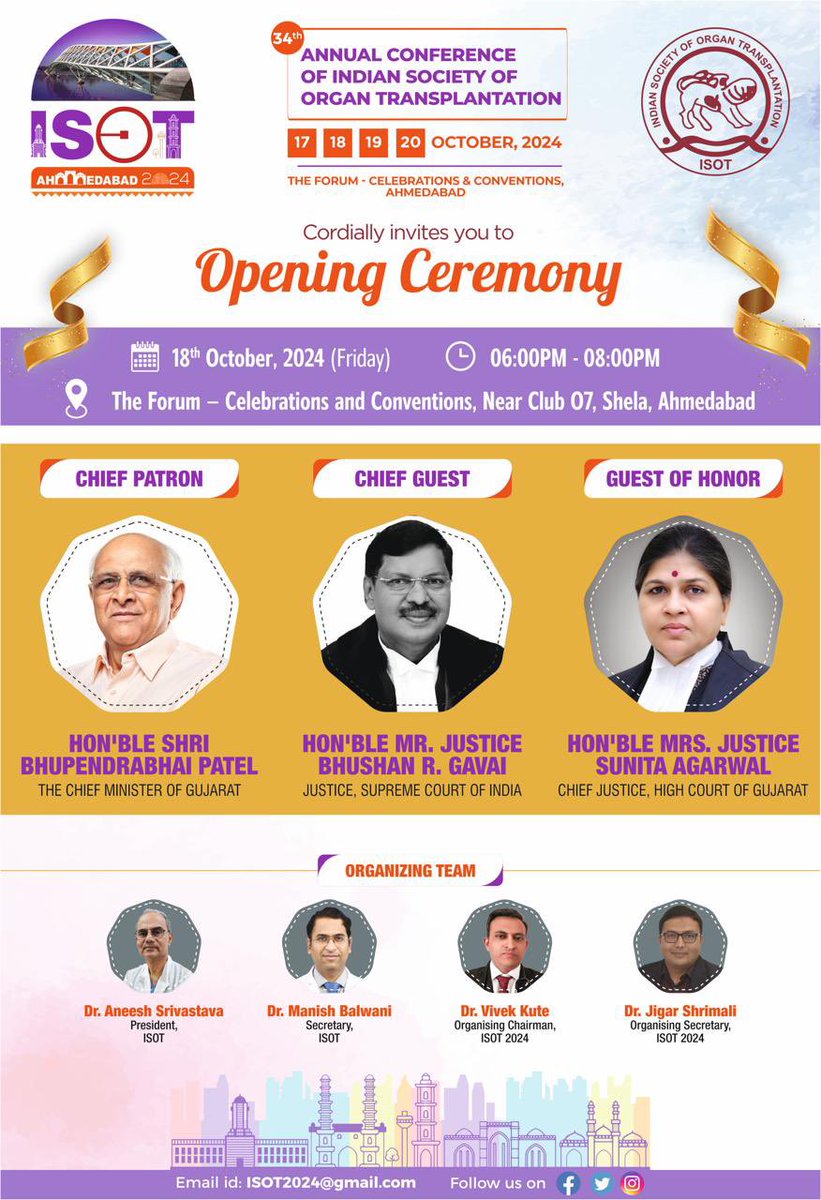 💥You are cordially invited for the opening ceremony #ISOT2024 #Ahmedabad