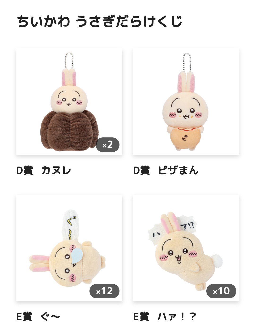 ちいかわ D賞 ピザまん うさぎだらけくじ 淋し ちいかわ D賞 ピザまん うさぎだらけくじ 淋し