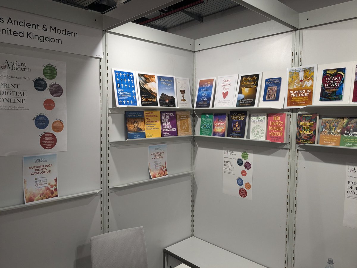 The <a href="/HymnsAModern/">Hymns A & M</a> booth, all set up at Frankfurt <a href="/Book_Fair/">FrankfurterBuchmesse</a>, hall 6.1 E135.