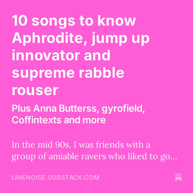 Yes, I've been Substack-ing again, with my best of Aphrodite. What are your favourites? linenoise.substack.com/p/10-songs-to-…