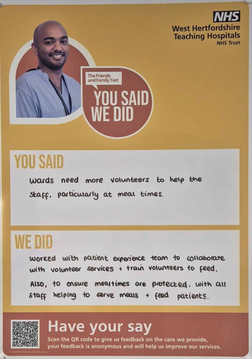 West Herts FFT (@whthfft) on Twitter photo Huge shoutout to our Surgery Division for taking the initiative to put up 'You Said, We Did' posters at Level 5, PMOK, WGH.  Check it out!  Your hard work and dedication are inspiring.  Keep up the great work!
#SurgeryDivision
#Teamwork
#YouSaidWeDid
#FFT Huge shoutout to our Surgery Division for taking the initiative to put up 'You Said, We Did' posters at Level 5, PMOK, WGH.  Check it out!  Your hard work and dedication are inspiring.  Keep up the great work!
#SurgeryDivision
#Teamwork
#YouSaidWeDid
#FFT