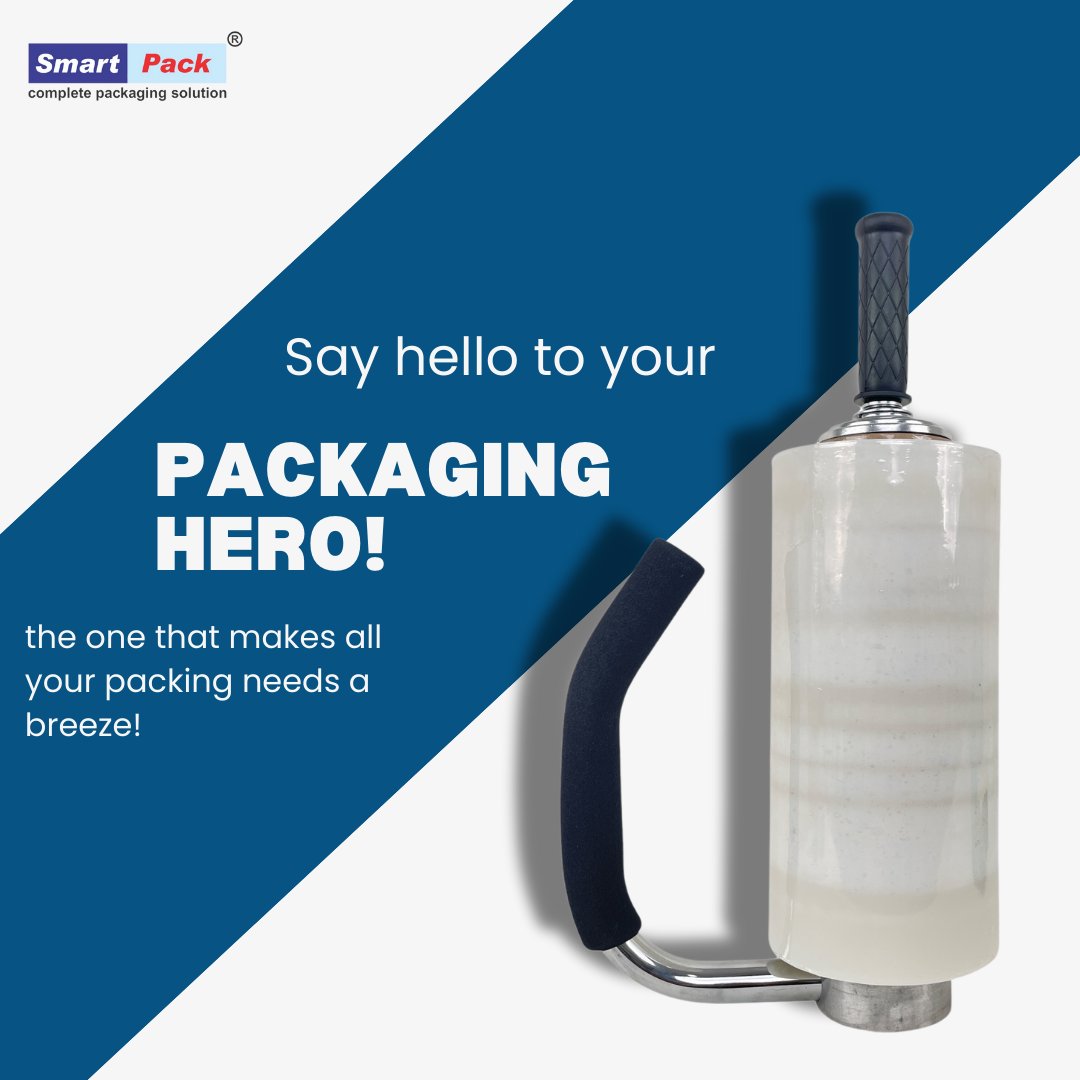 SmartPackIndia's tweet image. No more mess, just perfect wrapping! 🎁  Say goodbye to uneven stacks and loose wraps with the Smart Pack Manual Stretch Wrapping Machine! 🛠️ 
SmartPackaging #StretchWrap #WrappingSolution #PackagingTools #WarehouseEquipment #ManualWrapping #Logistics #SupplyChain #Packaging