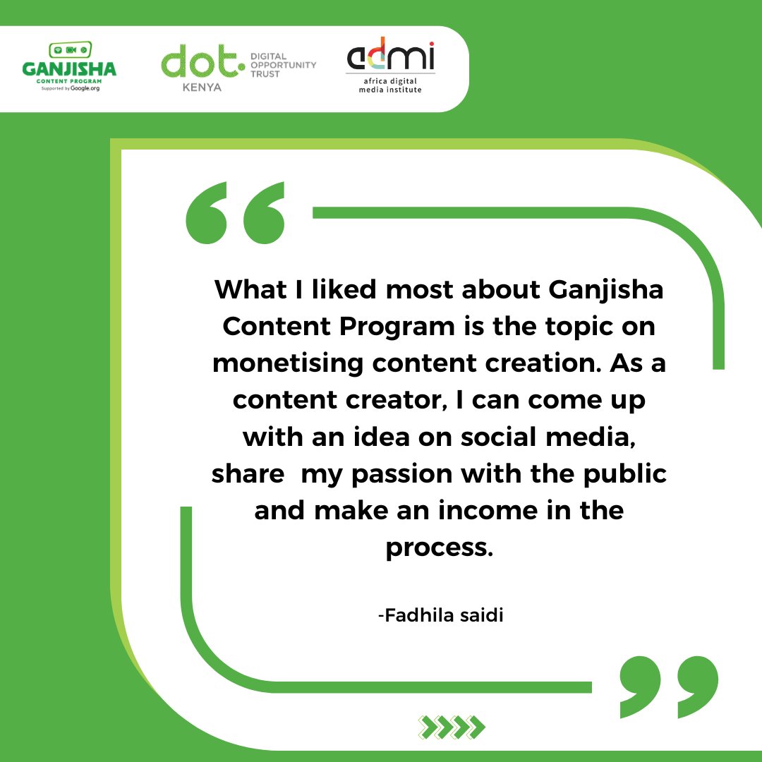 DOTKenya's tweet photo. Wondering why you should join the #GanjishaContentProgram? See highlights of what our participants said about it!
Click the link to contact a community leader from a centre closest to you and join our program!
🔗 https://t.co/HIJEXHDMBJ
#YouthEmpowerment #DigitalIclusion https://t.co/jJTlfOD1ei