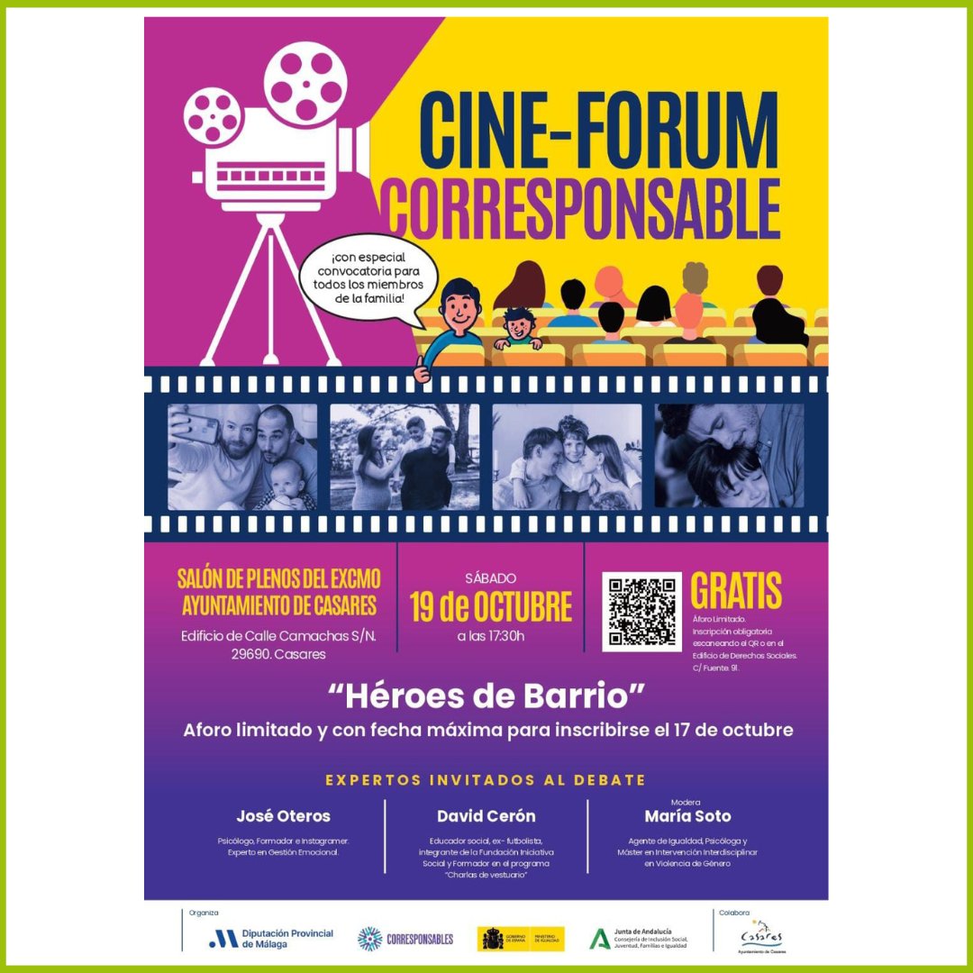 🎬  ¡Apúntate a este Cine-Forum Corresponsable en el que participará nuestro compa David Cerón!

🗓️ Sábado, 19 de octubre a las 17:30 en 📍 Casares.

 🖊️ Inscríbete en forms.gle/sv4azKZKG4YGpt….

<a href="/aytocasares/">Ayuntamiento Casares</a>