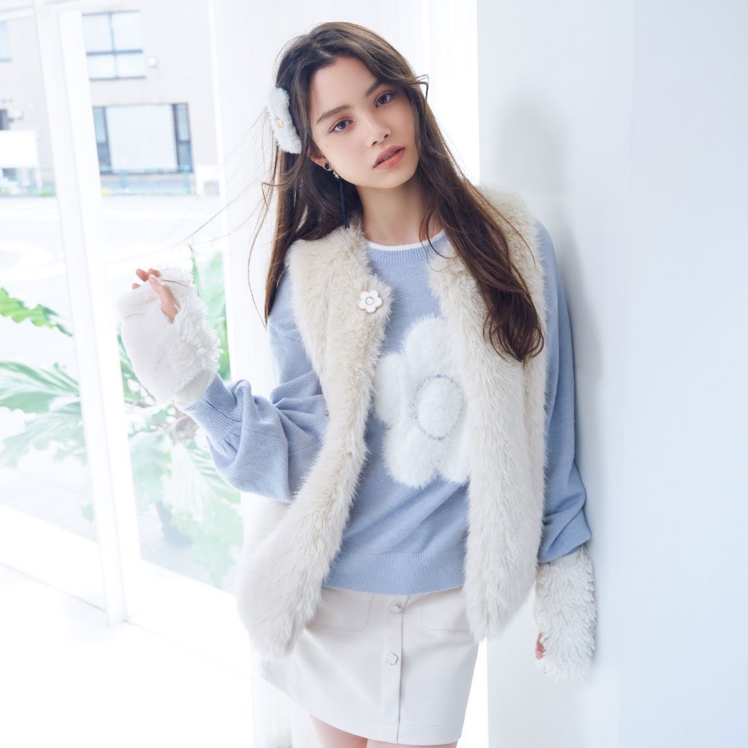 QUANT MARY ベージュファーベスト