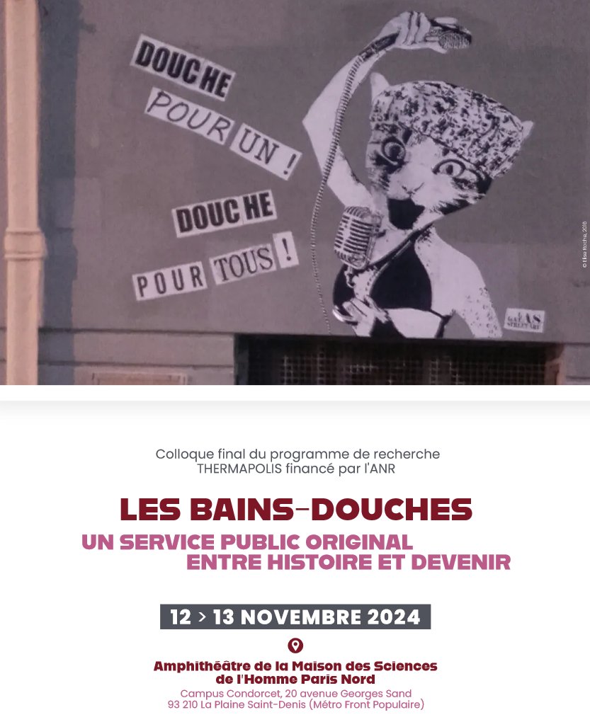 GuerryLinda's tweet photo. Le colloque de l'ANR Thermapolis "Les bains-douches : un service public original entre histoire et devenir" aura lieu les 12 &amp; 13 novembre, MSH Paris Nord, Campus Condorcet. Programme et inscription ici : https://t.co/AiH2RbFQbo https://t.co/kGRN0uJQjk