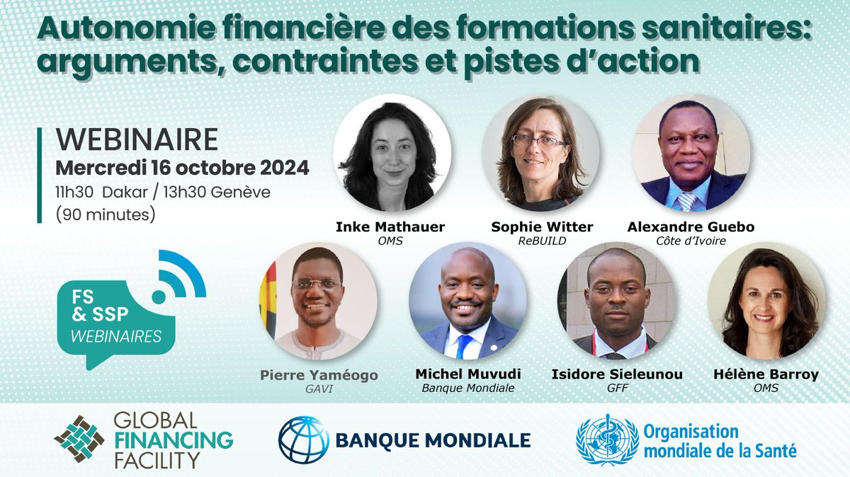 Today, we’re discussing the financial autonomy of primary care providers! 
🌍 Focus on Francophone Africa, where health centers have historically enjoyed greater financial flexibility. 

So much to build on and further strengthen!

Join us at 1:30 PM CET.

lnkd.in/ey2VQVfs