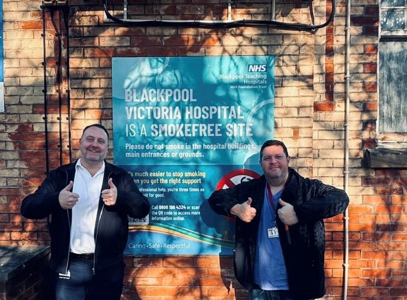 smokefreeBPL's tweet photo. Join the millions of people like Mr Blackmore- Consultant colorectal &amp; General surgeon in stopping smoking this. Mr Blackmore is now after he completed our Blackpool  programme with the invaluable support from Tobacco Dependence Specialist Stuart. https://t.co/jW3MfjXdzz