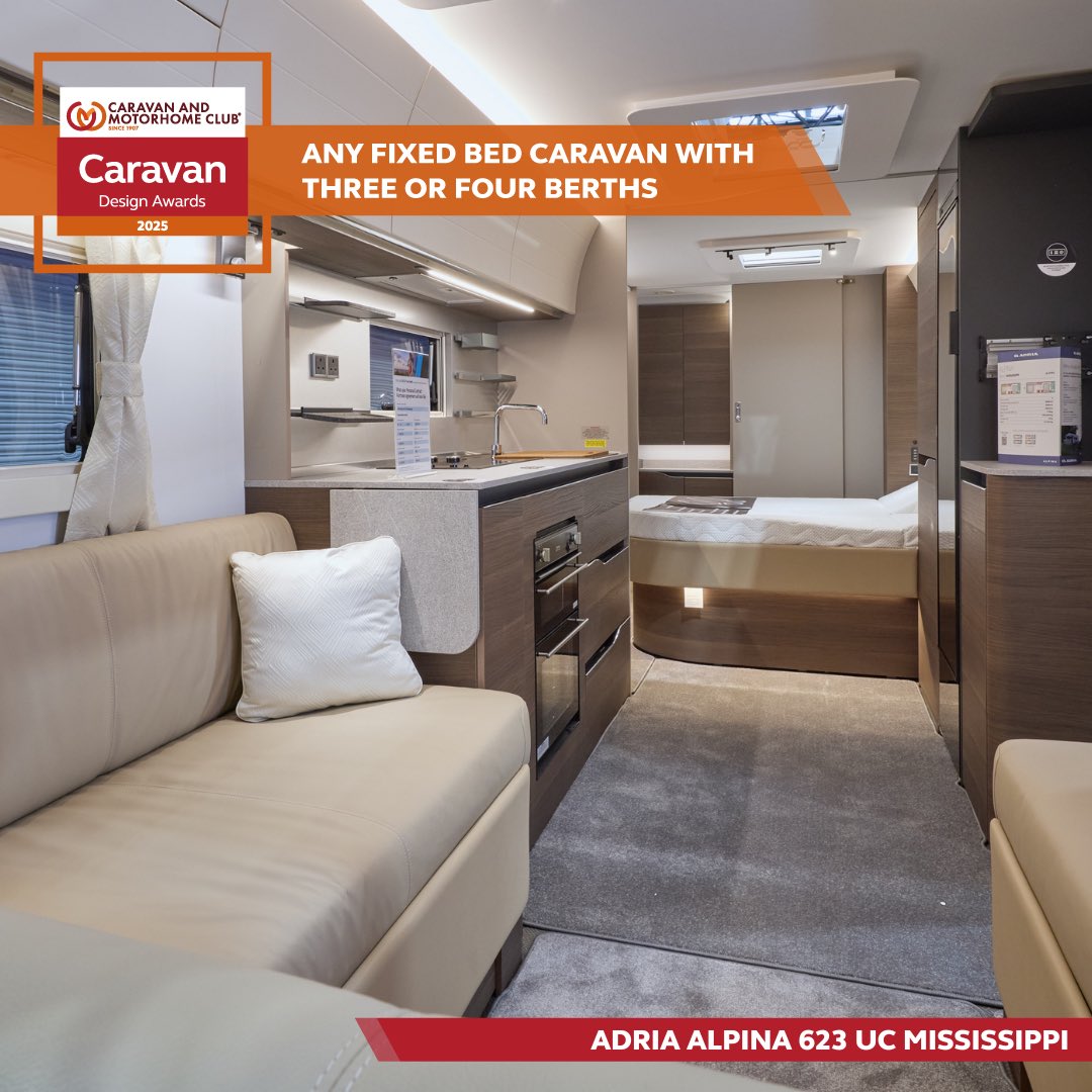 Caravan and Motorhome Club (@candmclub) on Twitter photo <a href="/BaileyofBristol/">Bailey of Bristol</a> <a href="/swiftgroup/">Swift Group</a> Congratulations to <a href="/AdriaUK/">Adria UK</a> for winning the award for Any fixed bed caravan with three or four berths with the Adria Alpina 623 UC Mississippi at the <a href="/candmclub/">Caravan and Motorhome Club</a> Caravan Design Awards 2025! <a href="/BaileyofBristol/">Bailey of Bristol</a> <a href="/swiftgroup/">Swift Group</a> Congratulations to <a href="/AdriaUK/">Adria UK</a> for winning the award for Any fixed bed caravan with three or four berths with the Adria Alpina 623 UC Mississippi at the <a href="/candmclub/">Caravan and Motorhome Club</a> Caravan Design Awards 2025!