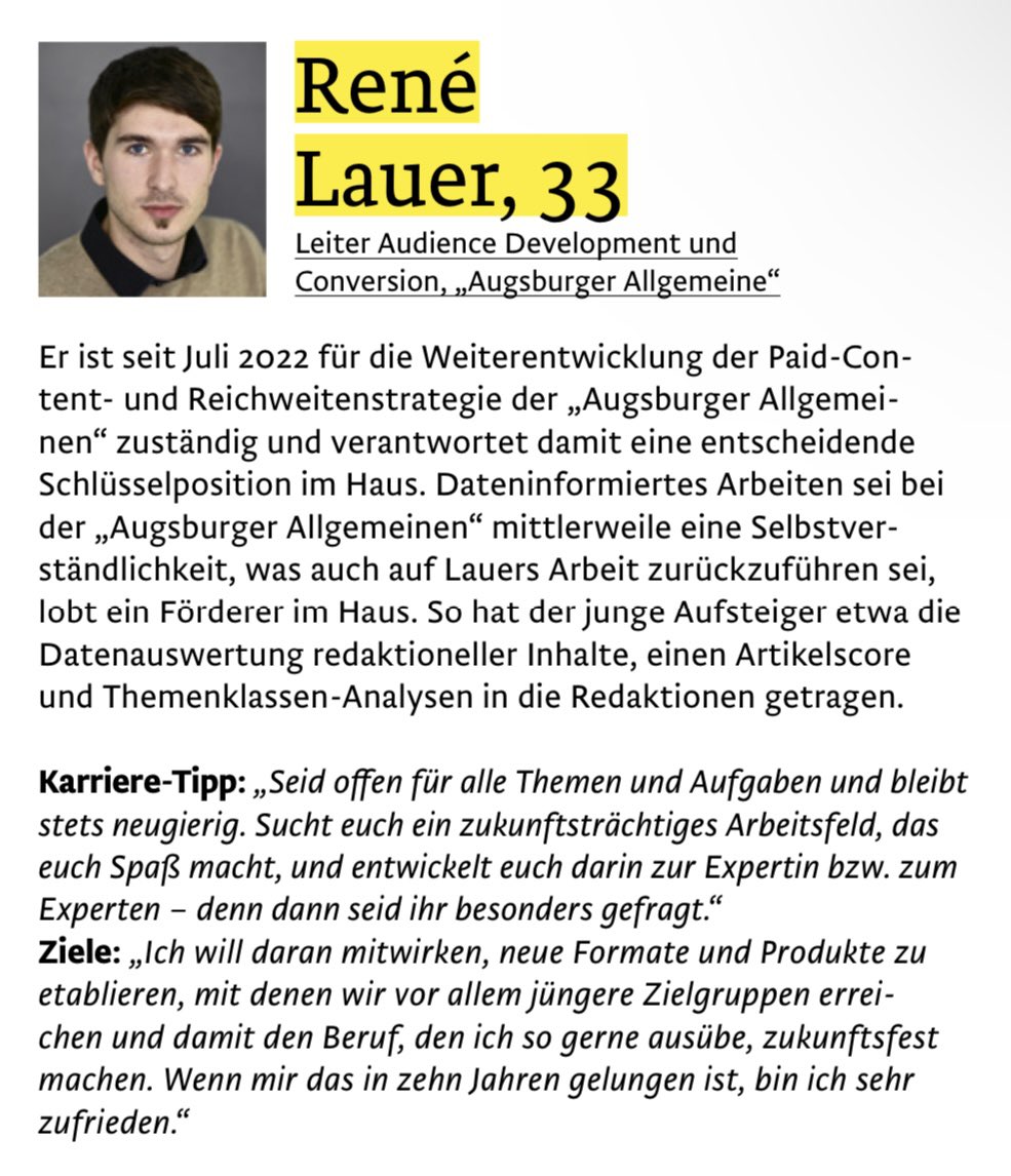 ydillinger's tweet image. Für mich ist @lauer_re schon lange ein wichtiger Sparringspartner, Ratgeber & Verbündeter. Dank Kress weiß ab heute hoffentlich die ganze Branche, was für ein toller Kollege er ist! #youngleader