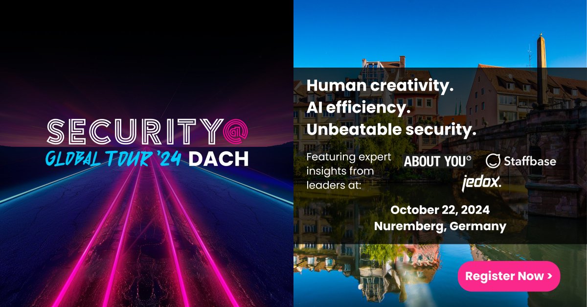 Hacker0x01's tweet photo. Just one more week until #SecurityAt DACH heads to Nuremberg, Germany! 🇩🇪
We’re gathering the best minds in security in one place to share vital knowledge as security teams try to stay ahead in this quickly evolving digital landscape.
🗣️ Join the conversation and register here: https://t.co/SfvOxR8mtZ
