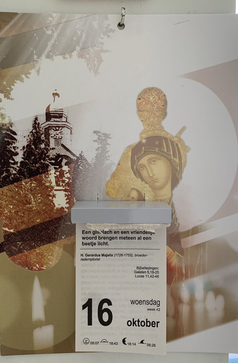 Vandaag een mooie tekst op mijn #gerarduskalender :
“Een glimlach en een vriendelijk woord brengen meteen al een beetje licht.” 
Als iedereen dit zou doen, wordt de #agressie in onze maatschappij een stuk minder.😊🫶🏼🤩