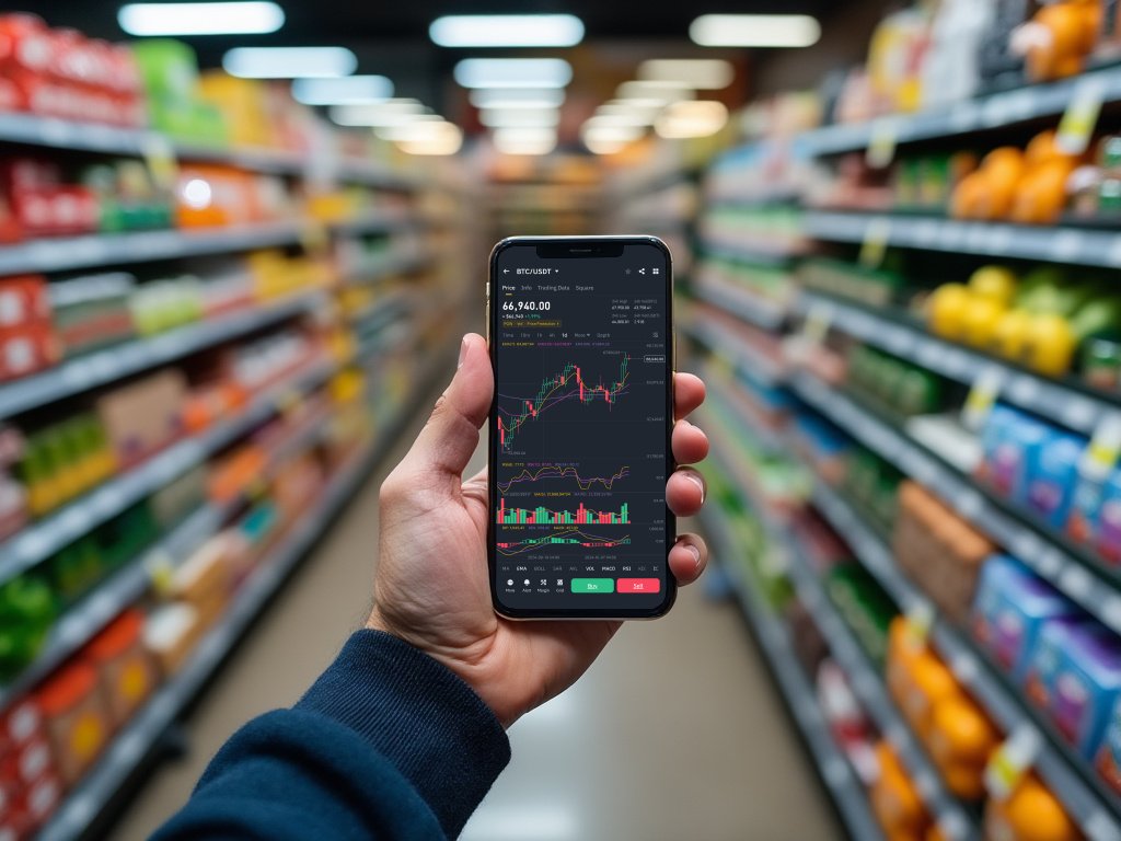 binance's tweet image. #Binance anywhere, even when your grocery game is weak.