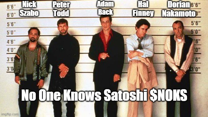 Lots of suspects yet no one has any proofs. No one knows Satoshi.

$NOKS
