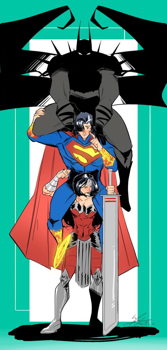 smallstarrrr's tweet photo. 三位一体！合体！
#WonderWoman #Superman #Batman https://t.co/57j8xPnQji