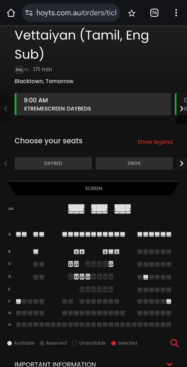 Searching4ligh1's tweet photo. #Vettaiyan Not Mayajaal but Australia 🔥🔥🤟 Look at the additional shows added in one city 🔥🔥🔥 and every show is houseful ..

#VettaiyanTheHunter is wrecking havoc down under 🔥🔥🔥

#VettaiyanBookings #VettaiyanTheHunter #Jailer #Coolie
#Rajinikanth #SuperstarRajinikanth #Thalaivar #VettaiyanFDFS